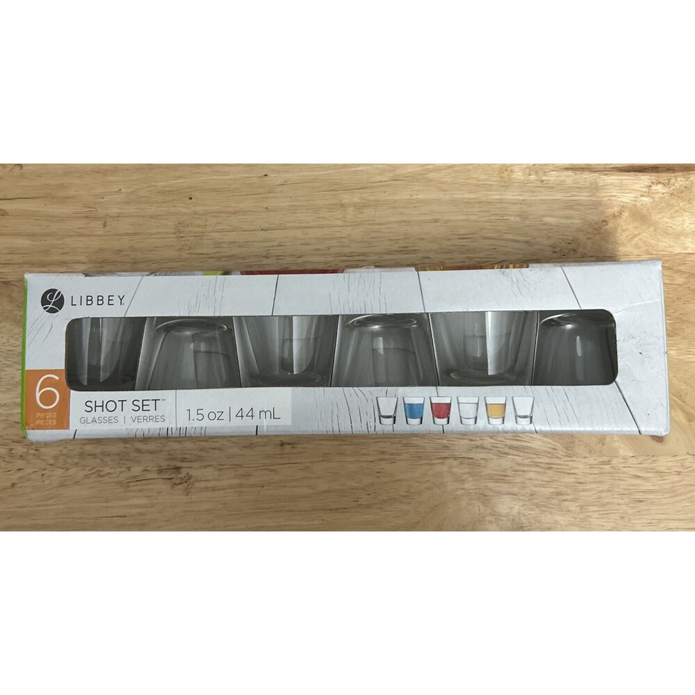Libbey Shot Set Glasses in Box- 6 Shot Glasses-holds 1.5 oz
